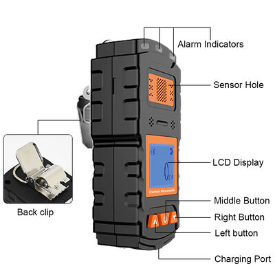 अच्छी कीमत अलार्म लॉगर के साथ निरंतर पोर्टेबल कार्बन मोनोऑक्साइड अलार्म डिटेक्टर 1000ppm ऑनलाइन
