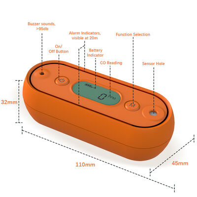 अच्छी कीमत डिजिटल डिस्प्ले के साथ कॉम्पैक्ट पोर्टेबल कार्बन मोनोऑक्साइड अलार्म डिटेक्टर 125 ग्राम ऑनलाइन