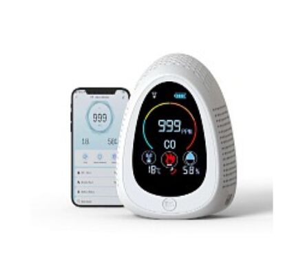 अच्छी कीमत GZAIR PT03 Smart WiFi Carbon Monoxide Detector - 4-in-1 CO/Smoke/Temperature/Humidity Monitor with Tuya APP, UL217/UL2034 Certified for Home/Industrial Use ऑनलाइन