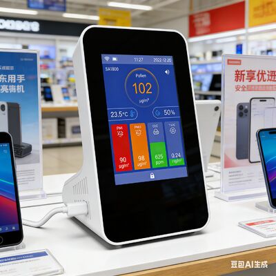 अच्छी कीमत 1800 स्मार्ट वाईफाई एयर क्वालिटी मॉनिटर - 3-कलर अलार्म और 30 सेकंड ऑटो-स्क्रीनसेवर के साथ 7-इन-1 डिटेक्टर ऑनलाइन