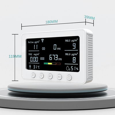 OEM स्मार्ट वायु गुणवत्ता मॉनिटर Co2 IAQ निगरानी उपकरण 5V 2A