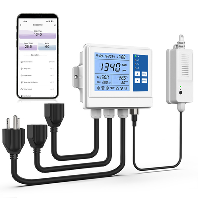 Good price 100V ग्रीनहाउस वाईफाई CO2 मॉनिटर नियंत्रक तापमान और आर्द्रता नियंत्रण ऑनलाइन