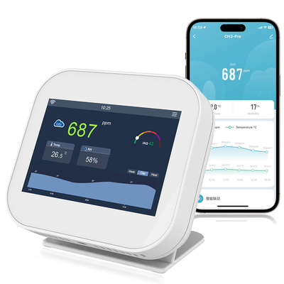 Good price कक्ष CO2 वायु गुणवत्ता इनडोर मॉनिटर 320x480 TFT डुअल NDIR सेंसर 5V ऑनलाइन