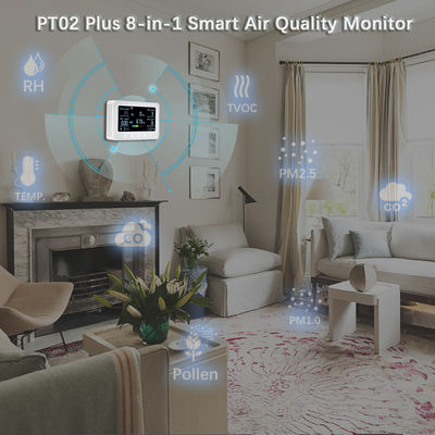 अच्छी कीमत Wi-Fi Air Quality Monitor Detects Pollen, TVOC, CO, CO2, PM2.5, 1.0, Temp. and RH, Air Quality Sensor & IoT Controller for Home ऑनलाइन